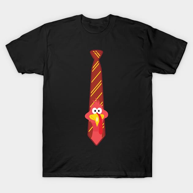 Funny Thanksgiving Turkey Tie for Men Pilgrim Hat T-Shirt by 2blackcherries